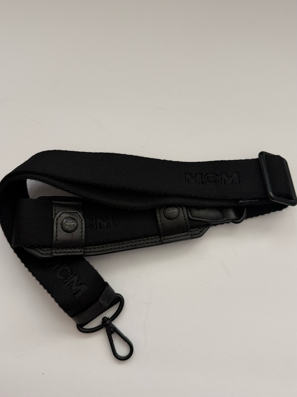 MCM Black Padded Adjustable Shoulder Strap